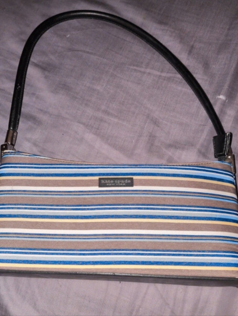 Kate Spade Striped Blue, Tan & White Handbag
